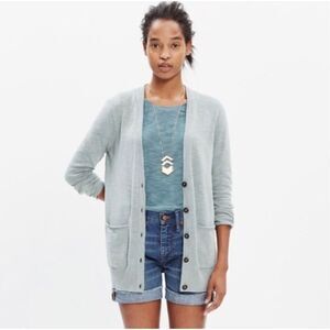 Madewell Graduate Sweater Cardigan Light Green Cotton Spring Women’s Size XS
